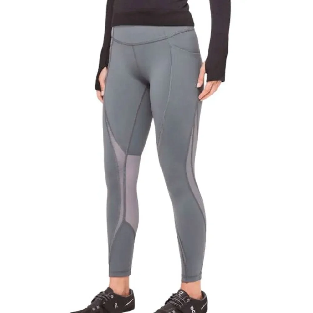 LULULEMON ATHLETICA Run Smoothly 7/8 Tight 25' In Titanium Size 6